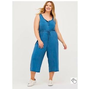 NWT size 0 Torrid super soft blue jumpsuit romper
